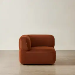 Capri Copper Brown Velveteen Modular Corner Seat