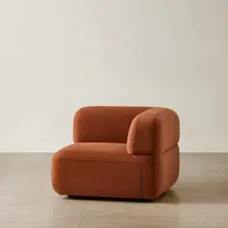 Capri Copper Brown Velveteen Modular Corner Seat