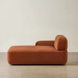 Capri Copper Brown Velveteen Modular Left Chaise