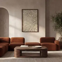 Capri Copper Brown Velveteen Modular Right Chaise