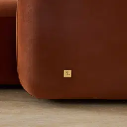 Capri Copper Brown Velveteen Modular Right Chaise