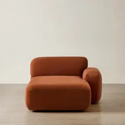 Capri Copper Brown Velveteen Modular Right Chaise