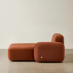 Capri Copper Brown Velveteen Modular Right Chaise