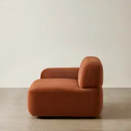 Capri Copper Brown Velveteen Modular 1 Seater Left Arm