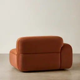 Capri Copper Brown Velveteen Modular 1 Seater Left Arm