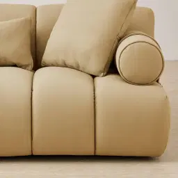 Elva Camel Tan Nubuck Leather 2-Seater Sofa