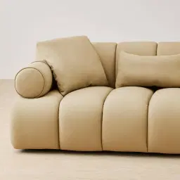 Elva Camel Tan Nubuck Leather 2-Seater Sofa