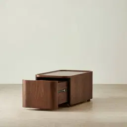 Capri Smoky Walnut Veneer Ottoman Table