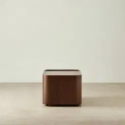 Capri Smoky Walnut Veneer Ottoman Table