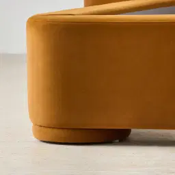 Estelle Velvet Mustard Velveteen Fabric Queen Bed