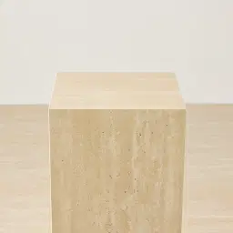 Santorini Cream Travertine Finish Sintered Stone Medium Plinth 35x35x65cm