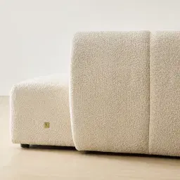 Quincy Stone Cream Woven Fabric Right Cuddler Module