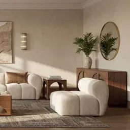 Quincy Stone Cream Woven Fabric Armless Module