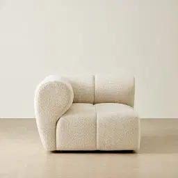 Quincy Stone Cream Woven Fabric Corner Module