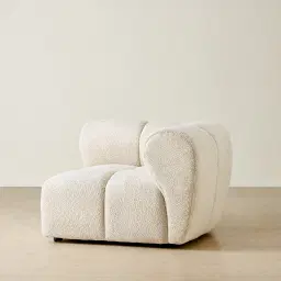 Quincy Stone Cream Woven Fabric Corner Module