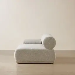 Pebbla Slate Grey Fabric Left Arm Module - Wide