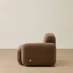 Capri Earth Brown Woven Fabric Modular 1 Seater Right Arm