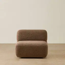 Capri Earth Brown Woven Fabric Modular 1 Seater Armless