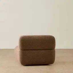 Capri Earth Brown Woven Fabric Modular 1 Seater Armless