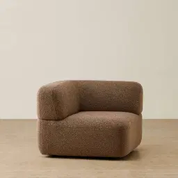 Capri Earth Brown Woven Fabric Modular Corner Seat