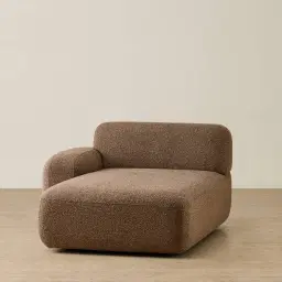 Capri Earth Brown Woven Fabric Modular Left Chaise