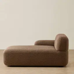 Capri Earth Brown Woven Fabric Modular Left Chaise