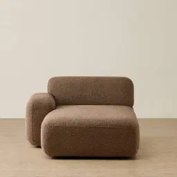 Capri Earth Brown Woven Fabric Modular Left Chaise