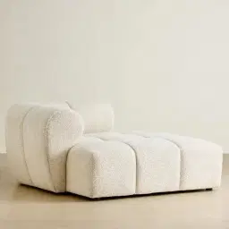 Quincy Stone Cream Woven Fabric Left Cuddler Module