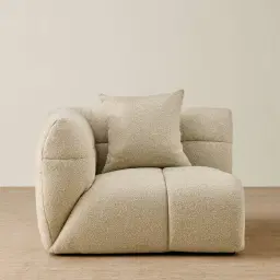 Amity Pearl Beige Fabric Left Arm Module