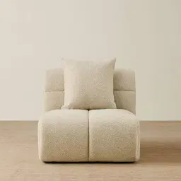 Amity Pearl Beige Fabric Armless Module