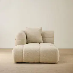 Amity Pearl Beige Fabric Left Chaise Module