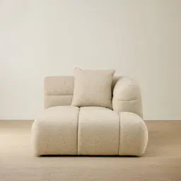 Amity Pearl Beige Fabric Right Chaise Module