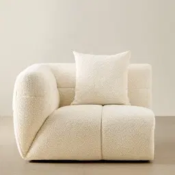 Amity Stone Cream Woven Fabric Left Arm Module