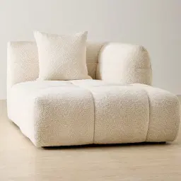 Amity Stone Cream Woven Fabric Right Chaise Module