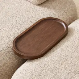 Capri Mocha Walnut Curve Sofa Tray