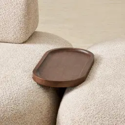 Capri Mocha Walnut Curve Sofa Tray