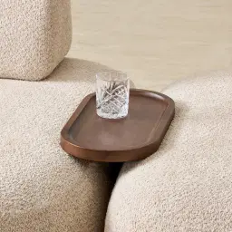 Capri Mocha Walnut Curve Sofa Tray