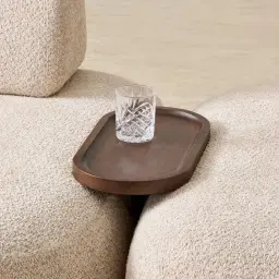 Capri Smoky Walnut Curve Sofa Tray