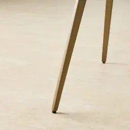 Milana Stone White Fabric Dining Chair - Brushed Bronze Legs