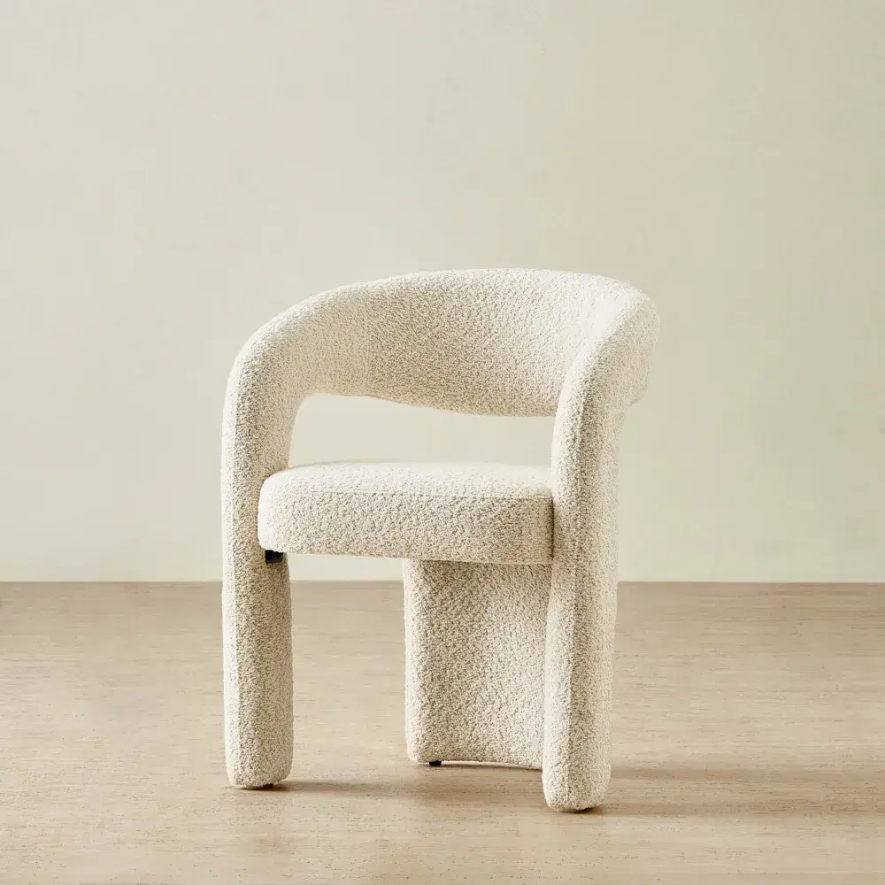 Lyra Stone Cream Woven Fabric Dining Chair