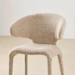 Debra Mid Beige Woven Fabric Dining Chair