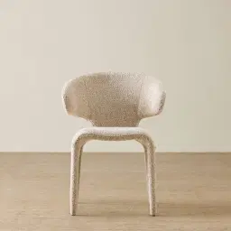 Debra Mid Beige Woven Fabric Dining Chair