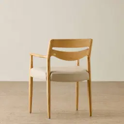 Gloria Sand Beige Vegan Leather Dining Chair - Light Ash Legs