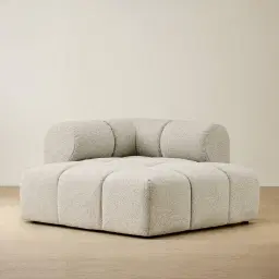 Quincy Slate Grey Fabric Right Cuddler Module