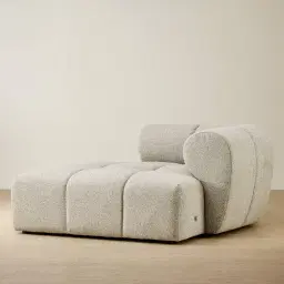 Quincy Slate Grey Fabric Right Cuddler Module