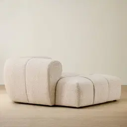 Quincy Slate Grey Fabric Left Cuddler Module