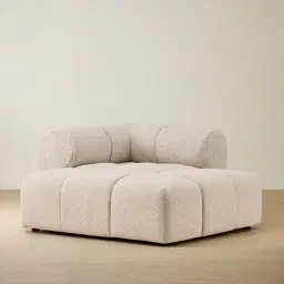 Quincy Slate Grey Fabric Left Cuddler Module