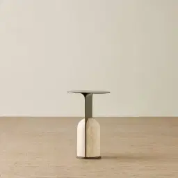 Hazel Travertine Side Table