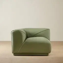 Crosby Light Green Leather Left Arm Module