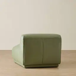 Crosby Light Green Leather Armless Module